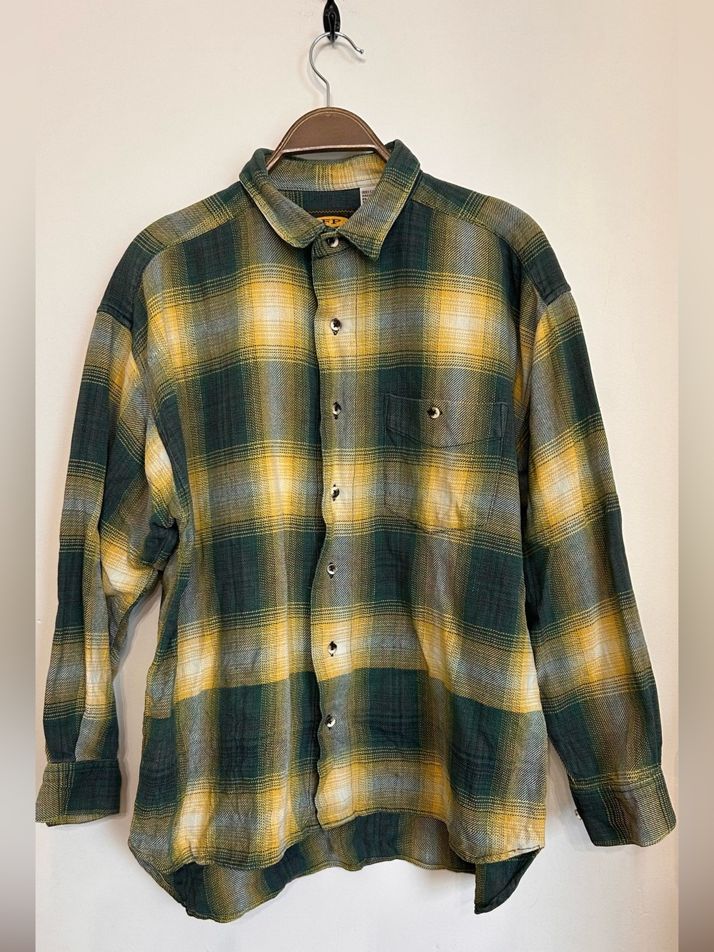 FREE PEOPLE 100% COTTON BOXY FLANNEL PLAID BUTTON UP SHIRT OVERSIZED